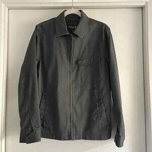 Volcom Collared Long Sleeve Zip Work Coach Jacket Gray - Men's SMALL